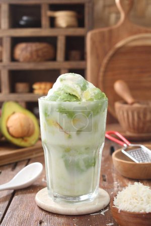 Photo for Coconut smoothie with kiwi and mint - Royalty Free Image