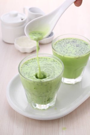 Photo for Matcha green tea with milk - Royalty Free Image