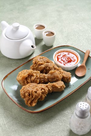 Photo for Chicken chicken with rice and sauce - Royalty Free Image