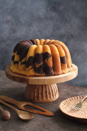 Photo for Sweet chocolate cake with raisins - Royalty Free Image