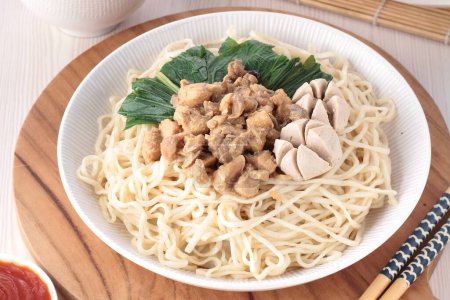 Photo for Noodles with pork and mushroom soup - Royalty Free Image