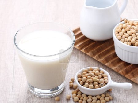 Photo for Soy milk with soybeans - Royalty Free Image