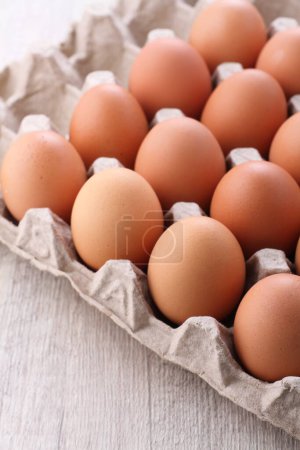 Photo for Fresh eggs in a carton - Royalty Free Image