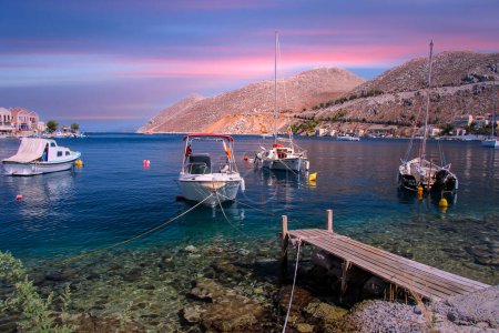Foto de Symi Island, travels in Greece, greek islands, greek harbor, - Imagen libre de derechos