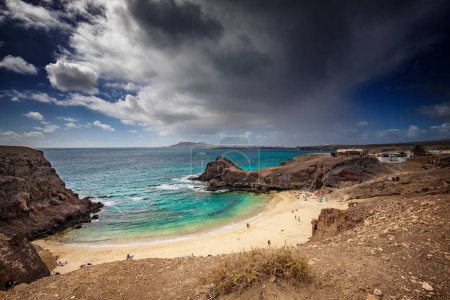 malerische Landschaft, Aussicht, Vulkaninsel, Blick auf den Atlantik, spanische Inseln, Landschaft der Kanarischen Inseln, Naturhintergrund