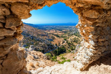 Photo for Palio Pyli, view from the ancient ruins of the castle to the sea and the city on the island of Kos - Royalty Free Image