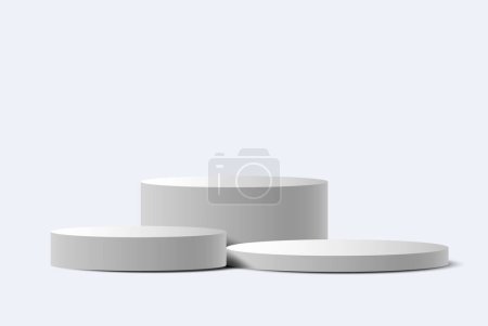 White studio background with 3d podium for product display