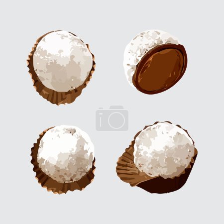 Illustration for Champagne truffles hand drawn watercolor vector illustration - Royalty Free Image