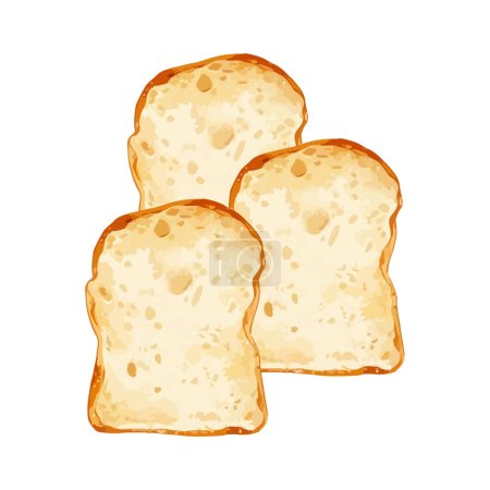 Illustration for Bread slice of pieces isolated on white background. Vector illustration - Royalty Free Image