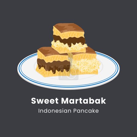 Illustration for Vector illustration of sweet martabak indonesian food - Royalty Free Image