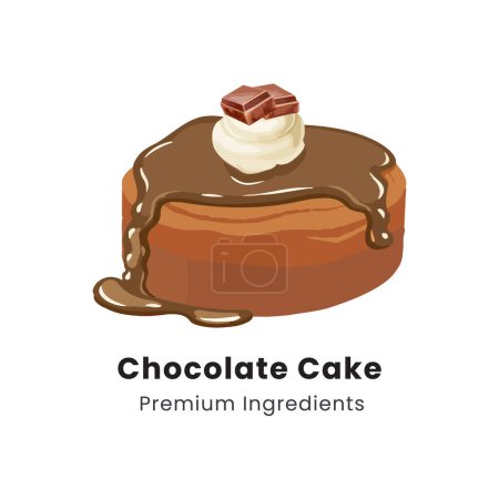 Hand drawn vector illustration of chocolate cake