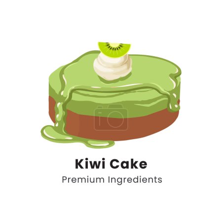 Handgezeichnete Vektorillustration des Kiwi-Kuchens