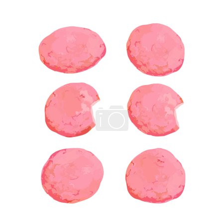 Hand drawn vector illustration of strawberry cookies