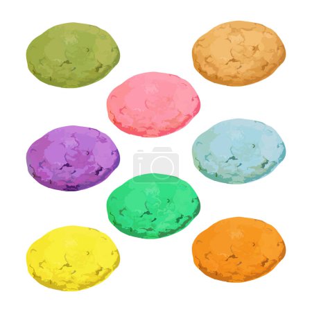 Hand drawn vector illustration of colorful cookies 