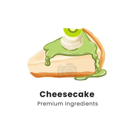 Hand drawn vector illustration of cheesecake slices
