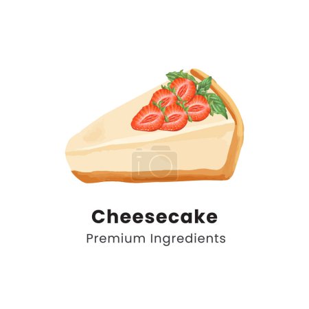 Ilustración de Ilustración vectorial dibujada a mano de rodajas de pastel de queso - Imagen libre de derechos