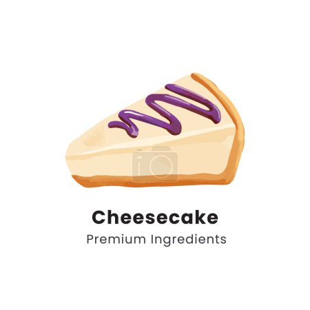 Hand drawn vector illustration of cheesecake slices