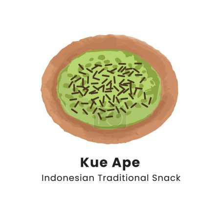 Vektorillustration von Kue Ape Indonesian Traditional Crispy Crepes Pfannkuchen