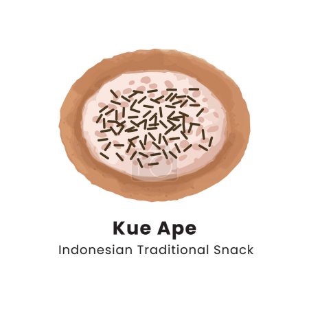 Vector illustration of Kue Ape Indonesian Traditional Crispy Crepes Pancake