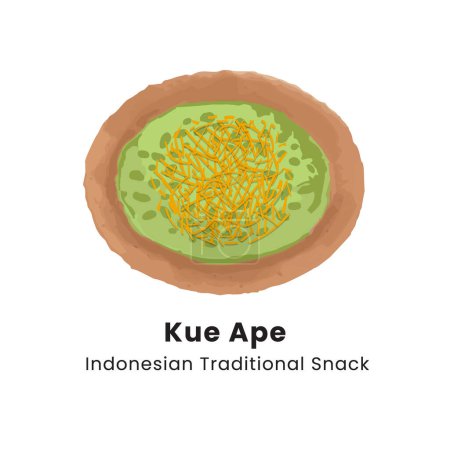 Vector illustration of Kue Ape Indonesian Traditional Crispy Crepes Pancake