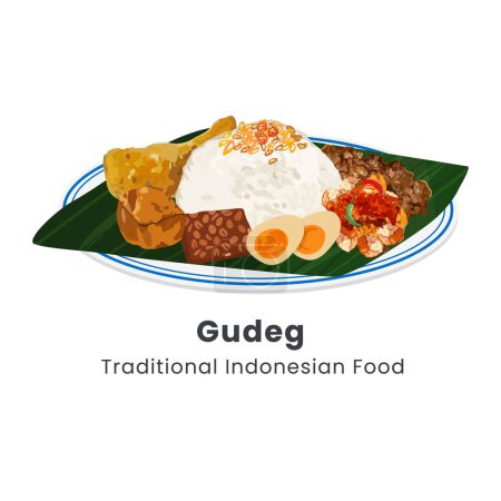 Hand drawn vector illustration of gudeg indonesian traditional food