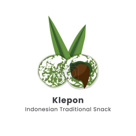 Vector illustration indonesian traditional cakes klepon