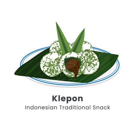 Ilustración vectorial indonesio tortas tradicionales klepon