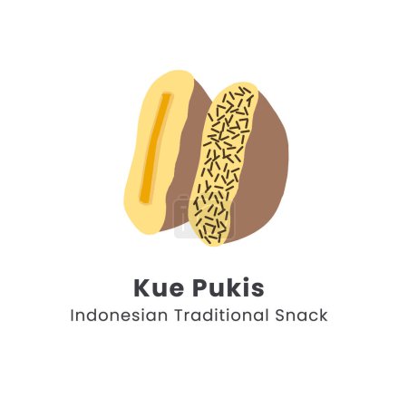 Vector illustration indonesian traditional snack kue pukis with topping chocolate and cheese