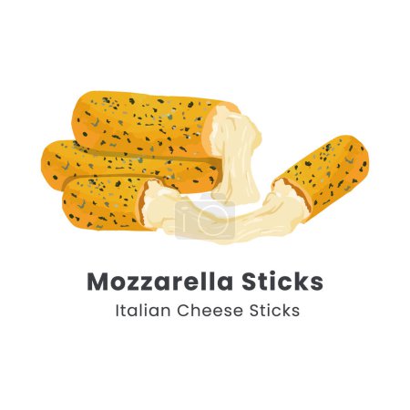 Hand drawn vector illustration of Mozzarella sticks