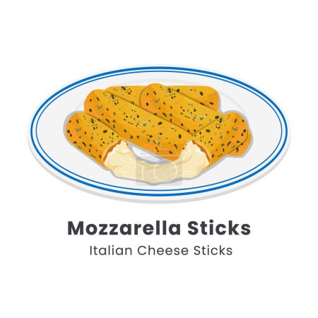 Handgezeichnete Vektorillustration von Mozzarella-Sticks