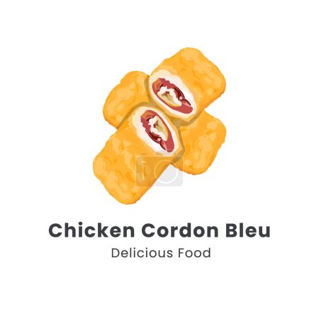 Hand drawn vector illustration of Chicken Cordon Bleu