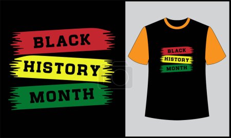 Téléchargez les illustrations : Noir histoire mois rétro vintage illustration vecteur t-shirt design - en licence libre de droit