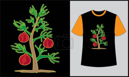 Téléchargez les illustrations : Charlie brun Noël illustration vectoriel arbre t-shirt design - en licence libre de droit