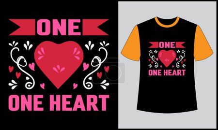 Téléchargez les photos : One love one heart illustration love vector t shirt design - en image libre de droit