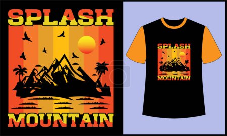 Téléchargez les illustrations : Illustration de montagne splash vecteur rétro vintage t-shirt design 1 - en licence libre de droit