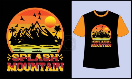 Téléchargez les illustrations : Illustration de montagne splash vecteur rétro vintage t-shirt design 2 - en licence libre de droit