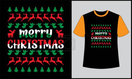 Téléchargez les photos : Merry christmas typography t shirt design. best design of christmas 2023/23. - en image libre de droit