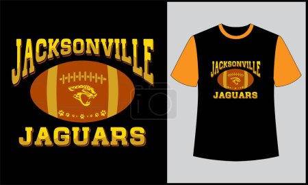 Téléchargez les photos : Ragby games typography jacksonville jaguars illustration vector t shirt design - en image libre de droit