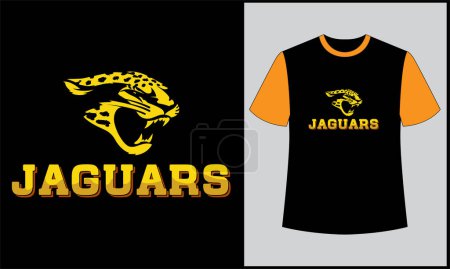 Téléchargez les illustrations : Typographie tigre jaguars illustration vectoriel t-shirt design - en licence libre de droit