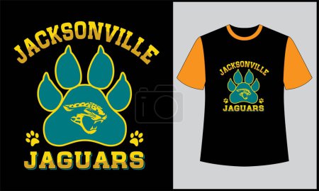 Téléchargez les illustrations : The jacksonville jaguars illustration vectoriel tigre t-shirt design - en licence libre de droit