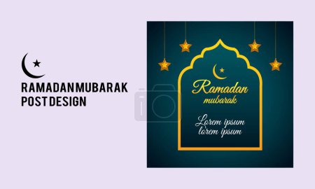 Téléchargez les photos : Ramadan mubarak post template illustration vector design - en image libre de droit