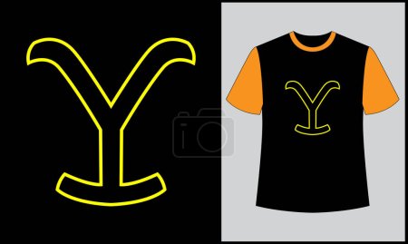 Téléchargez les photos : Typography yellostone illustration y vector t shirt design 13 - en image libre de droit