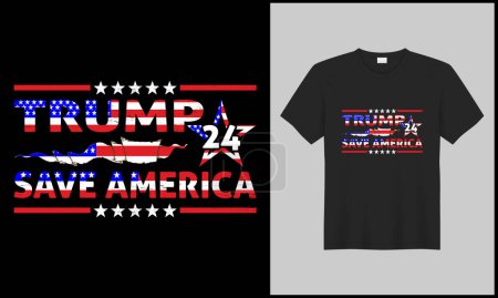 Trump rettet Amerika 2024 Illustration T-Shirt Design
