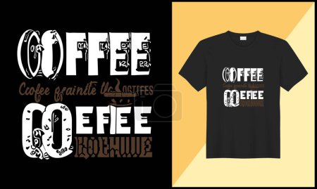 Téléchargez les photos : Typographie café tshirt design illlustration ornement café tasse tshirt vectoriel design - en image libre de droit