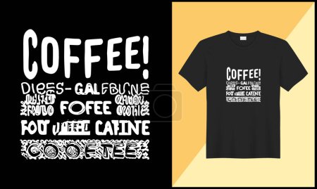 Téléchargez les photos : Typographie café tshirt design illlustration café tasse tshirt vectoriel design - en image libre de droit