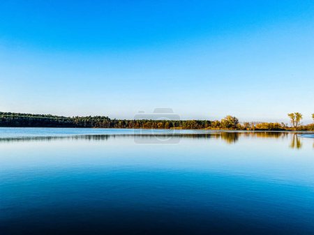 Photo for Beautiful landscape with lake and blue sky - Royalty Free Image