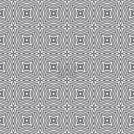 Photo for Exotic seamless pattern. Black symmetrical kaleidoscope background. Textile ready bold print, swimwear fabric, wallpaper, wrapping. Summer swimwear exotic seamless design. - Royalty Free Image