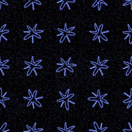 Hand Drawn Snowflakes Christmas Seamless Pattern. Subtle Flying Snow Flakes on chalk snowflakes Background. Admirable chalk handdrawn snow overlay. Brilliant holiday season decoration.