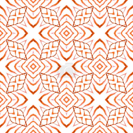Photo for Striped hand drawn design. Orange fetching boho chic summer design. Repeating striped hand drawn border. Textile ready curious print, swimwear fabric, wallpaper, wrapping. - Royalty Free Image