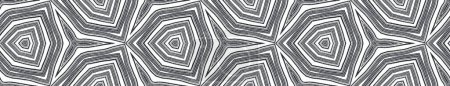 Photo for Chevron stripes seamless border. Black symmetrical kaleidoscope background. bewitching decorative design element for background. Geometric chevron stripes pattern. - Royalty Free Image